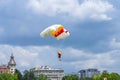 Parachutist in flight